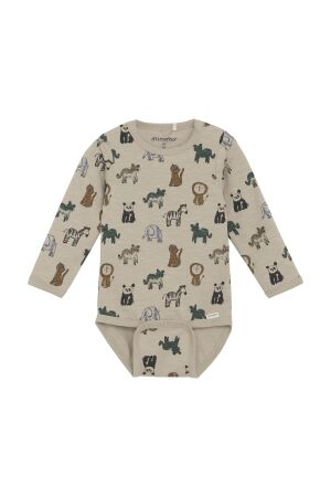 Minymo Romper allover print 2306 Oxford Tan