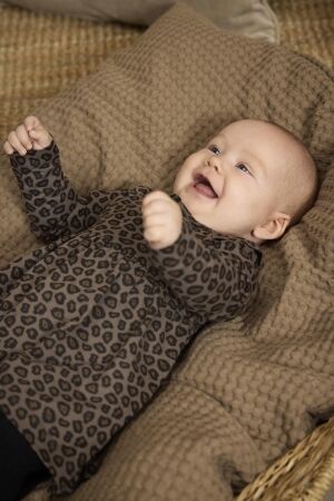 Minymo Jurk met leopard print 2502 Chocolate Chip