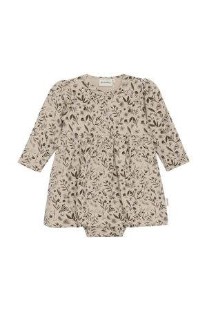 Minymo Sweat Jurk met bloemen print 2209 Smoke Gray