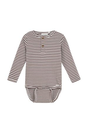 Minymo Romper gestreept 2502 Chocolate Chip