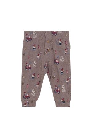 Minymo Broek met allover print 2503 Dark Brown Melange