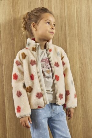 Minymo Teddy Jasje met bloemenprint 2015 Sandshell