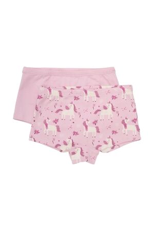 Minymo Onderbroeken 2-Pack met unicorn print 4856 Bleached Mauve