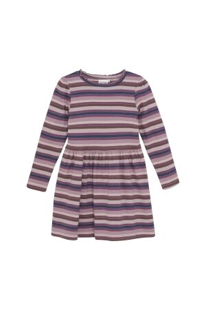 Minymo Jurk gestreept 6940 Rose Brown