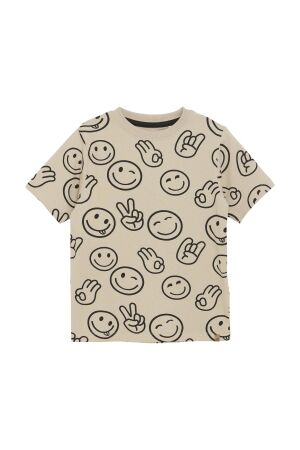 Minymo T-shirt allover print 2306 Oxford Tan