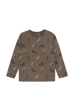 Minymo T-shirt allover print 2502 Chocolate Chip