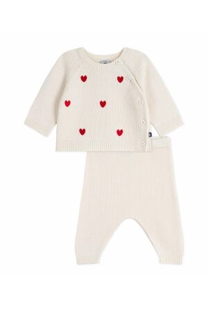 Petit Bateau 2-delig Babypakje 01 Marshmallow/Pompei