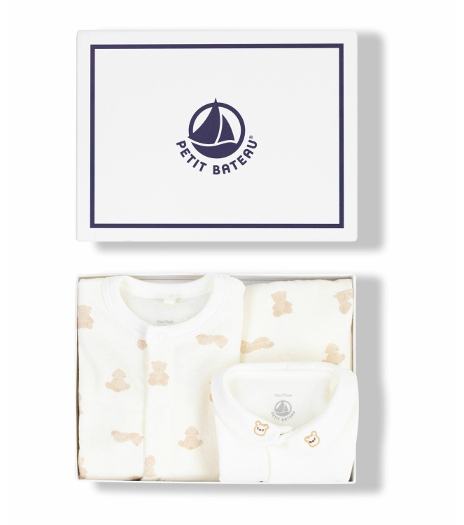 Petit Bateau boxpakjes 01 Marshmallow/Brun A0DTW