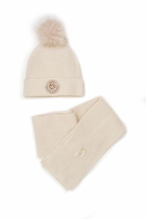Le Chic Roby & Rebya Sjaal en Muts set Warm Winter White