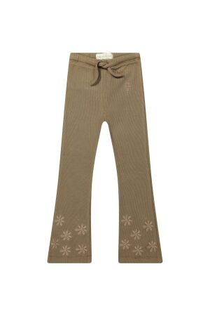 Two You Label Lilly legging straight embr. flower Brown