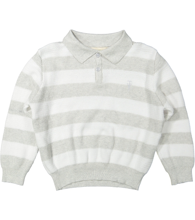 Two You Label truien Grey Striped RICH-KNI-POL-LS