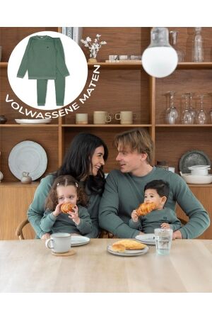 Feetje Wafelpyjama - Family Limited Edition voor volwasse 327 Zeegroen