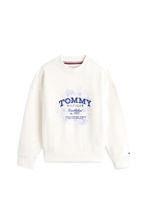 Tommy Hilfiger Sweater Tommy Flock Flower YBH Ancient White