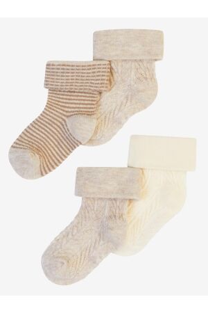 Noppies beenmode P611 Oatmeal Melange Sokken 4-Pack A