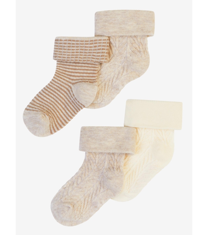 Noppies beenmode P611 Oatmeal Melange Sokken 4-Pack A