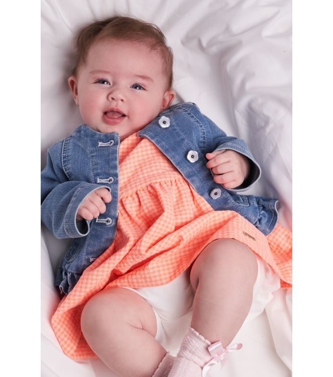 Gymp jurken OR-BG Orange - Beige 471-6222-10