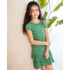 Like Flo jurken 933 Green flower F302-5814