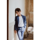 Gymp shirts W-M White - Navy 353-6013-40