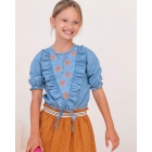 Like Flo shirts 181 lt denim F402-5155