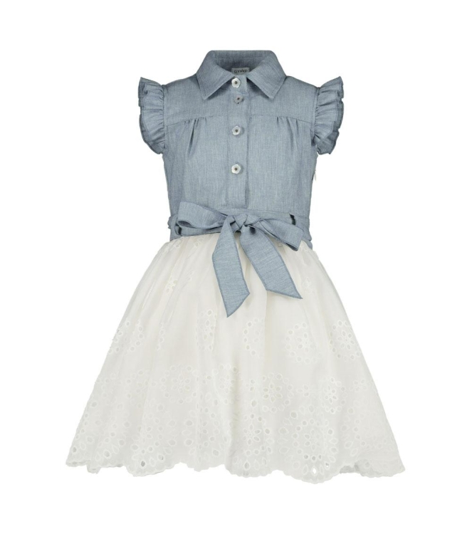 Gymp jurken OW-B Off White - Blue 471-6008-30