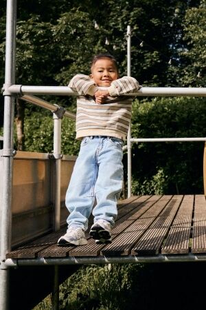 Daily7 Oversized Sweater Big Stripe Sandshell