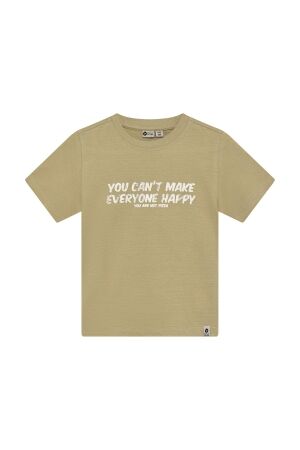Daily7 T-shirt Text Print Pale Olive Green