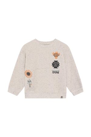 Daily7 Oversized Sweater Nappy Badges Sandshell