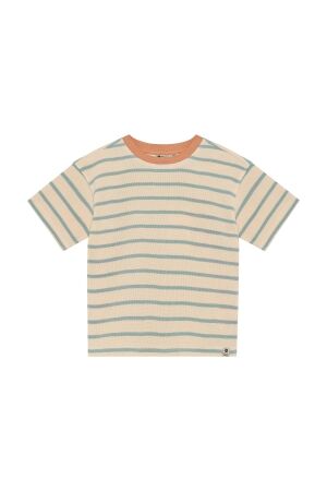 Daily7 Oversized T-shirt Stripe Sandshell