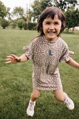 Daily7 T-shirt Jurk Allover Print Sandshell