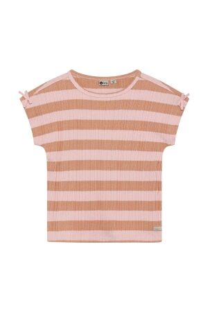 Daily7 T-shirt Fancy Stripe Silver Pink