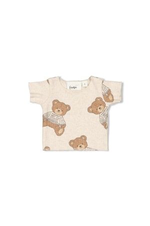 Feetje Teddy Bear - Knuffelshirt Offwhite melange