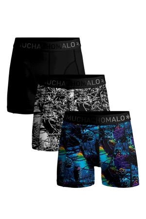 Muchachomalo Boys 3-Pack Boxershorts Print/Print/Black