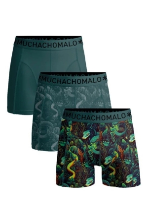 Muchachomalo Boys 3-Pack Boxershorts Print/Print/Green