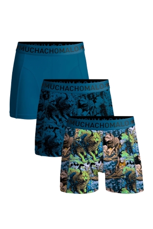 Muchachomalo Boys 3-Pack Boxershorts Print/Print/Blue