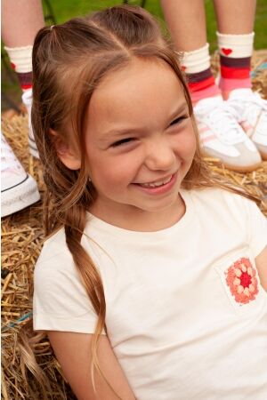 Jubel T-shirt met crochet zakje - Salsa Sunset 600 Offwhite