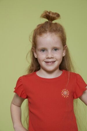 Jubel T-shirt rib - Salsa Sunset 100 Rood