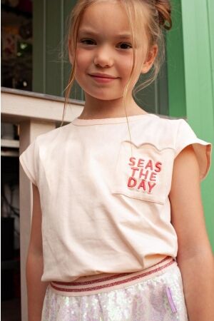 Jubel T-shirt met backprint - Lazy Lagoon 155 l.Roze