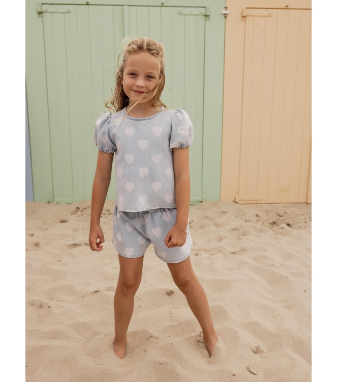 Looxs Little blouses 997 Heart Denim 2612-7130-997