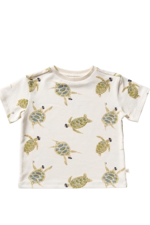 Your Wishes Oversized tee - Cool Turtle 052 Antique White