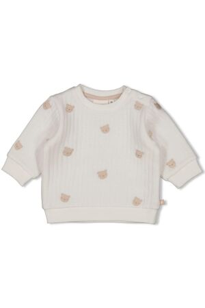 Feetje Sweater embroidery - Honey Bear 600 Offwhite