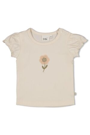 Feetje T-shirt crochet bloem - Let Your Dreams Blossom 600 Offwhite