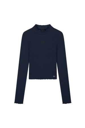 Nik&Nik Rib Top Turtle LS Cropped 7012 Royal Blue