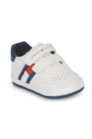 Tommy Hilfiger schoenen Flag low cut velcro shoe Off white/Blue