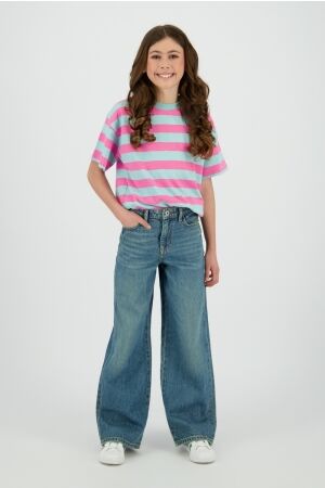 Vingino Basis T-shirt met streep Aqua Blue