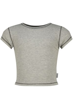 Vingino Basis-Crop T-shirt Light Grey Melee