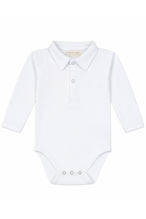 Two You Label Romper Rif met polokraagje White