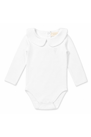 Two You Label Romper Rif rond kraagje White