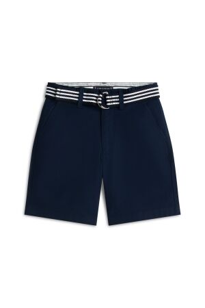 Tommy Hilfiger Chino korte broek met riem Dark Night Navy