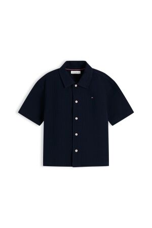 Tommy Hilfiger Overhemd korte mouw Dark Night Navy