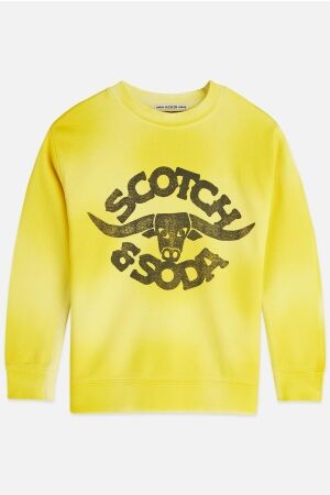 Scotch & Soda Kids Sweatshirt Front And Back Artwork Habanero Gold